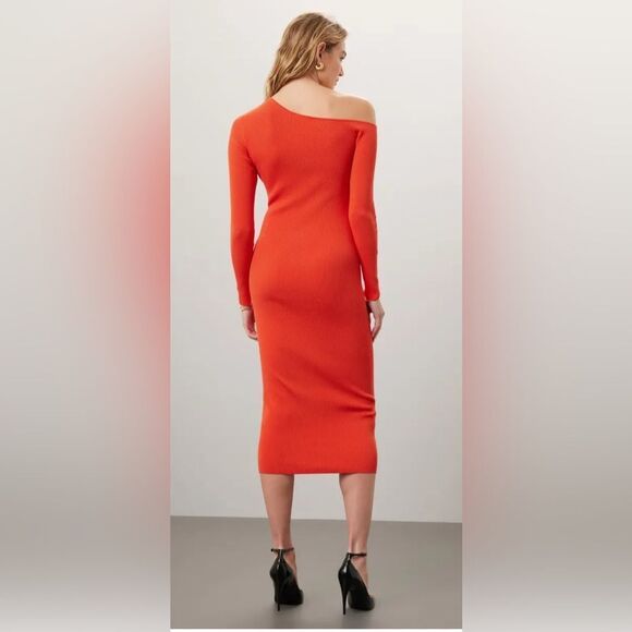 LAPOINTE One Shoulder Midi Dress Size Medium - Picture 3 of 10